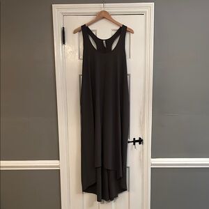 Athleta Presidio High Low Dark Green Racerback Sleeveless Dress